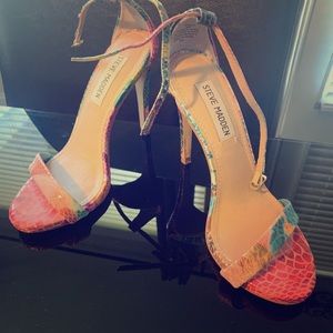Steve Madden Multi-color snake print heels
